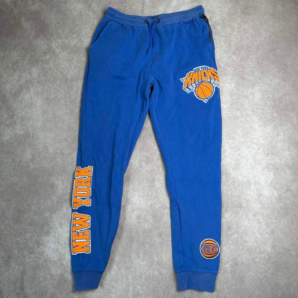 Pro Standard New York Knicks Mens Blue Cotton Jogger Sweatpants Chenille Large